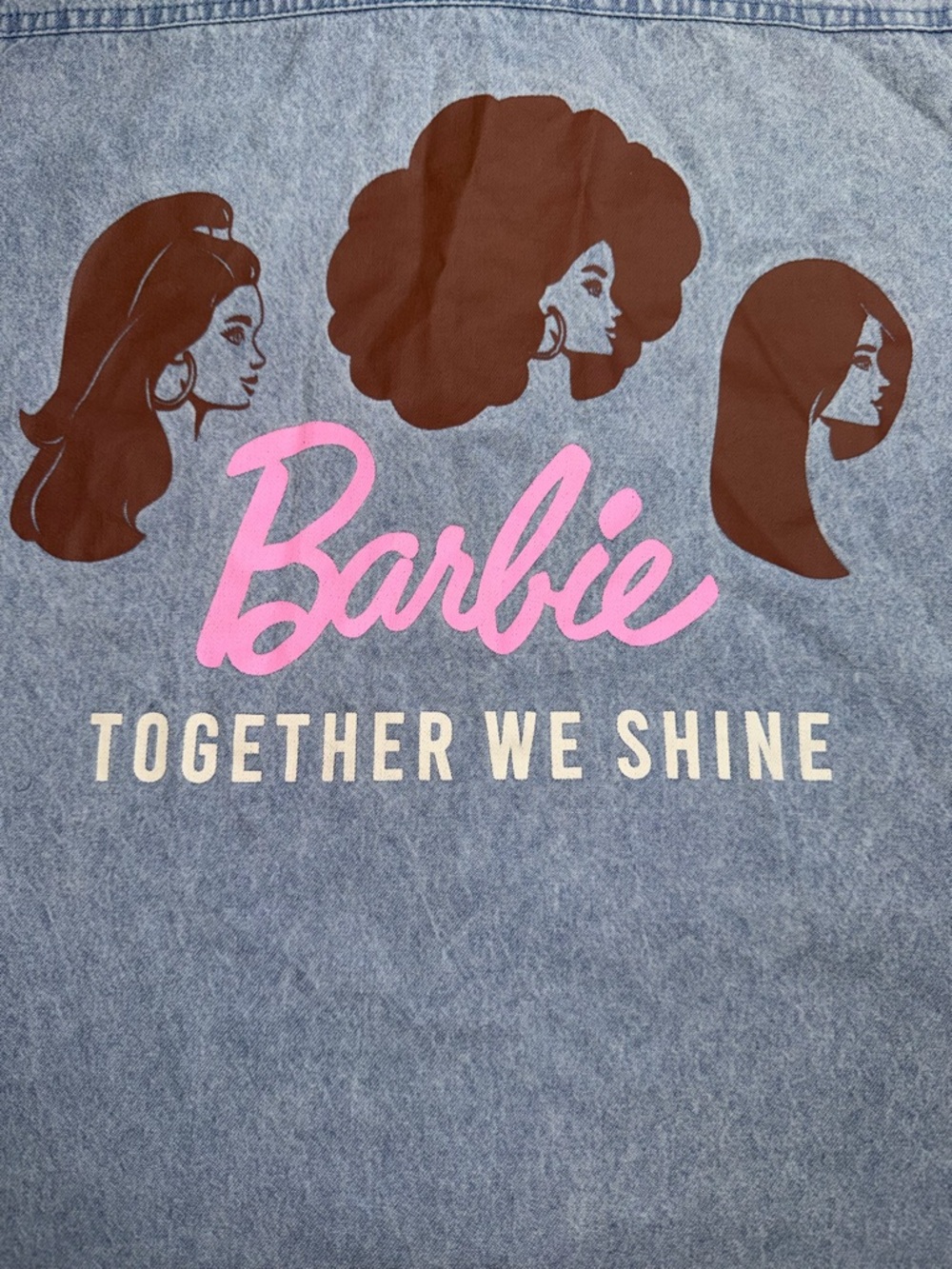 Barbie Light Blue Denim Shirt with Pink Logo - Picture 8 of 9